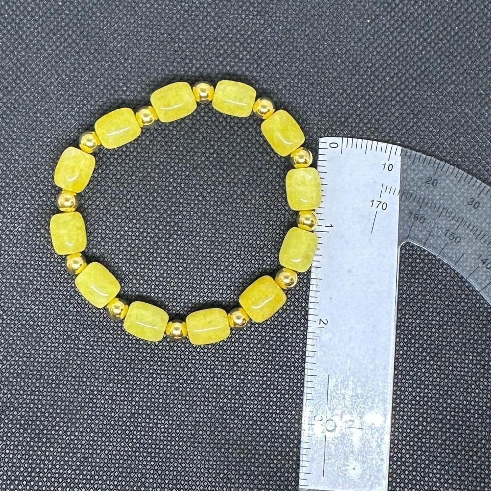 Honey Jade bracelet stretch handmade - Picture 4 of 8